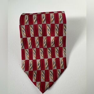 Jos. A. Bank Red and Gold Geometric Tie